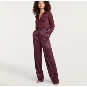 NWT Cinq a Sept Jacquard Collins Pant in Dark Fig Sz‎ 2 $395